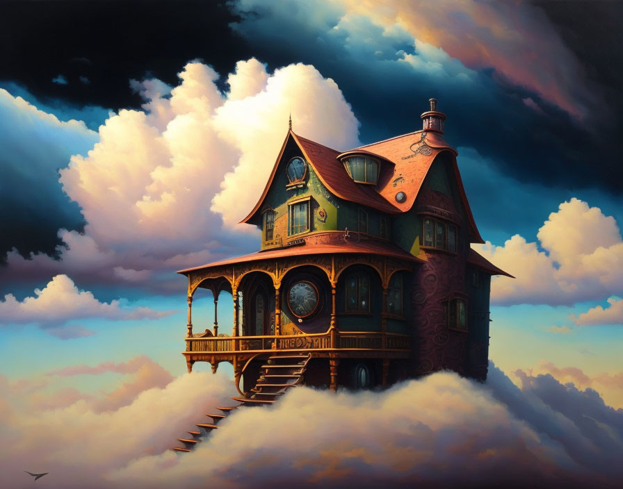 A Steam Punk Style House In The Clouds