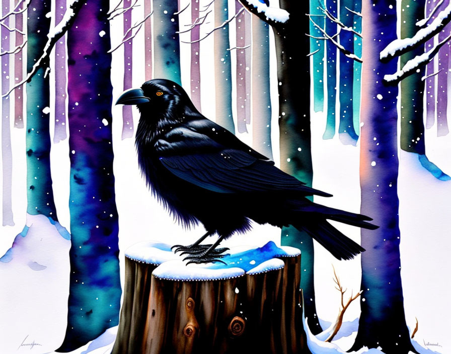 A Crow On A Stump