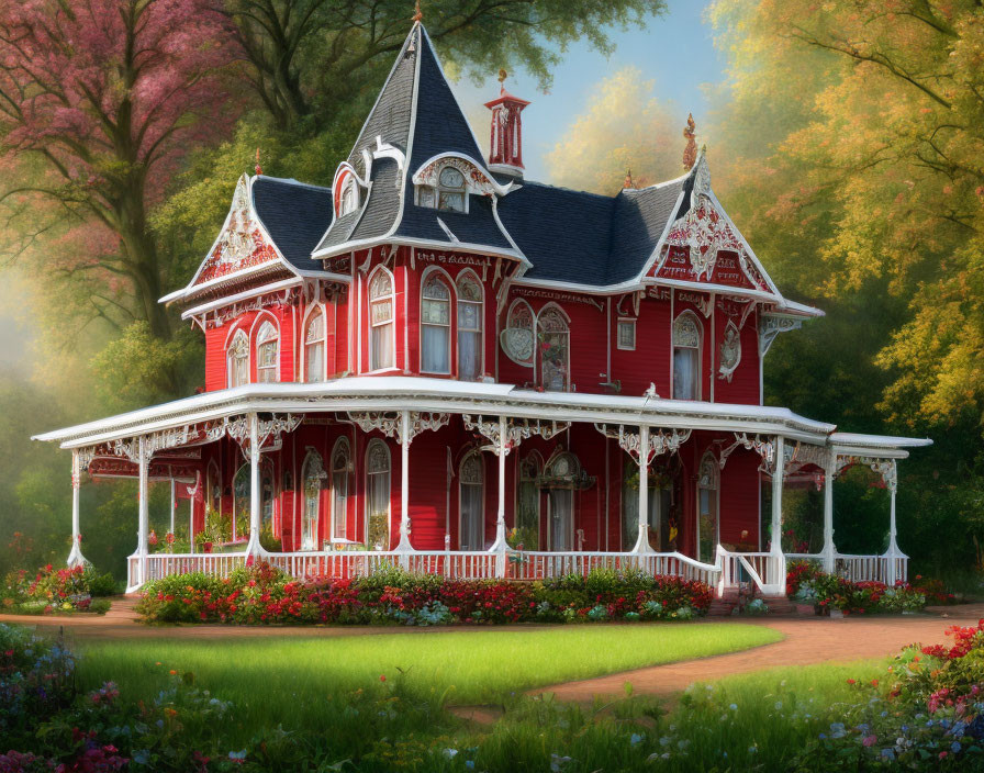 Red Victorian House