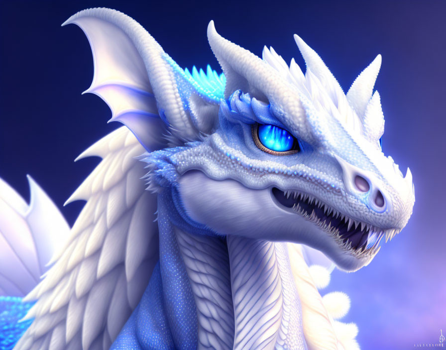 Baby Blue Eyes White Dragon