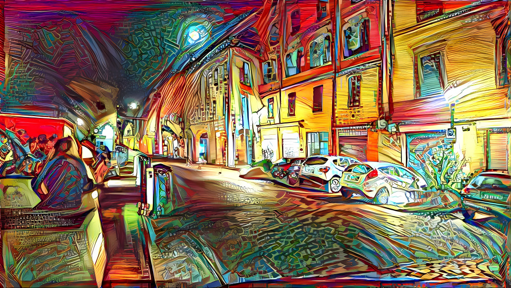 Bologna street at night (Italy)
