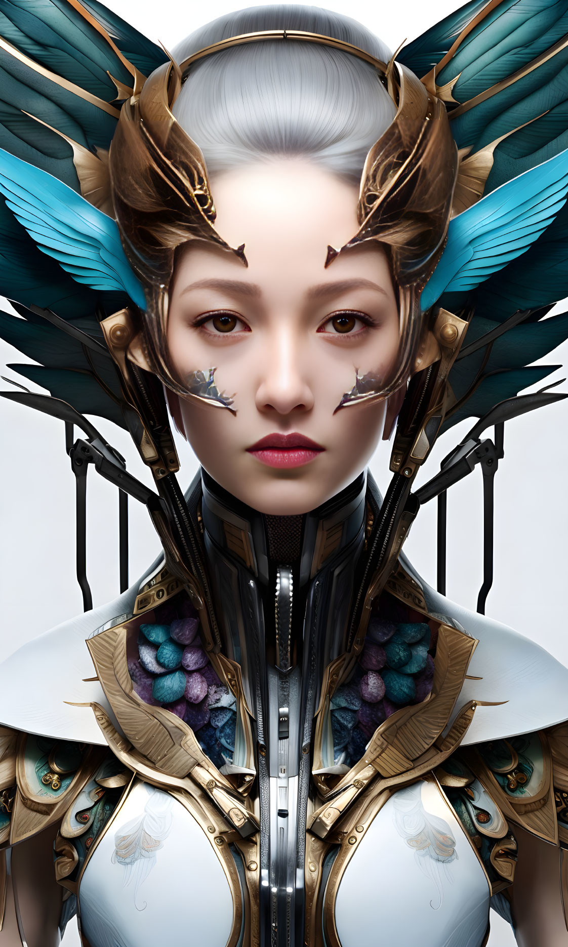 Female cyborg warrior