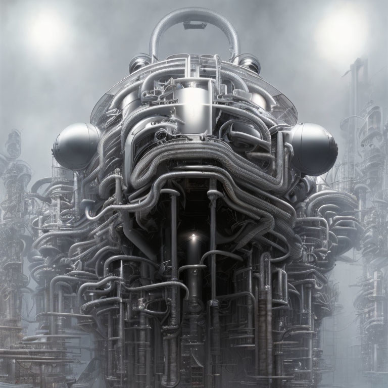 Industrial machinery in misty complex network.