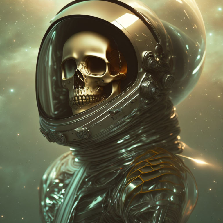 skeleton in spacesuit