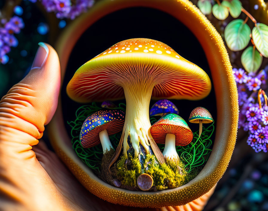  mushroom growing in my palm