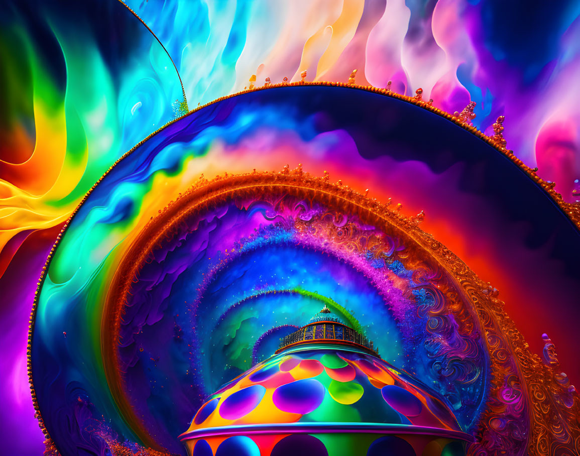 Colorful Fractal Designs in Psychedelic Landscape