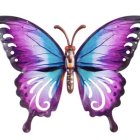 Digital artwork: Mirrored profiles with butterfly wing hair in vibrant blues and purples