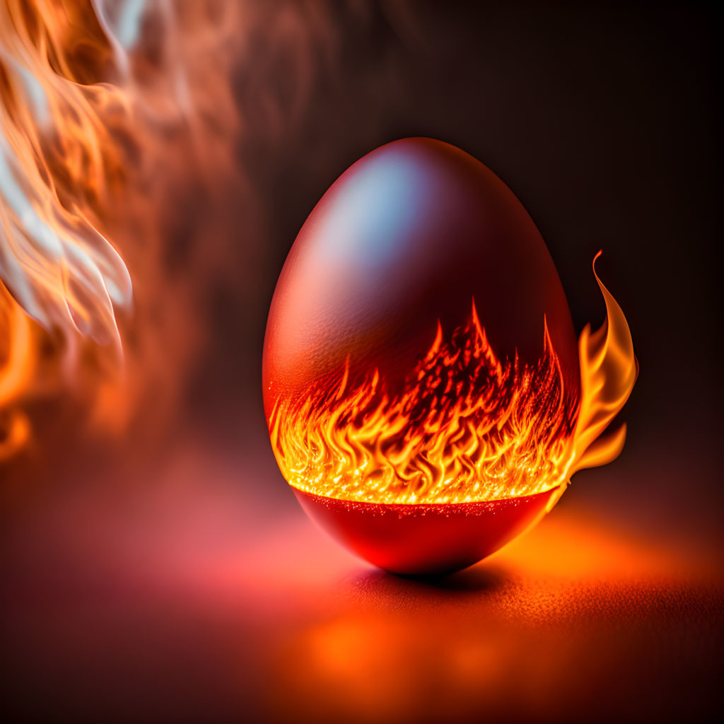 Egg with fire