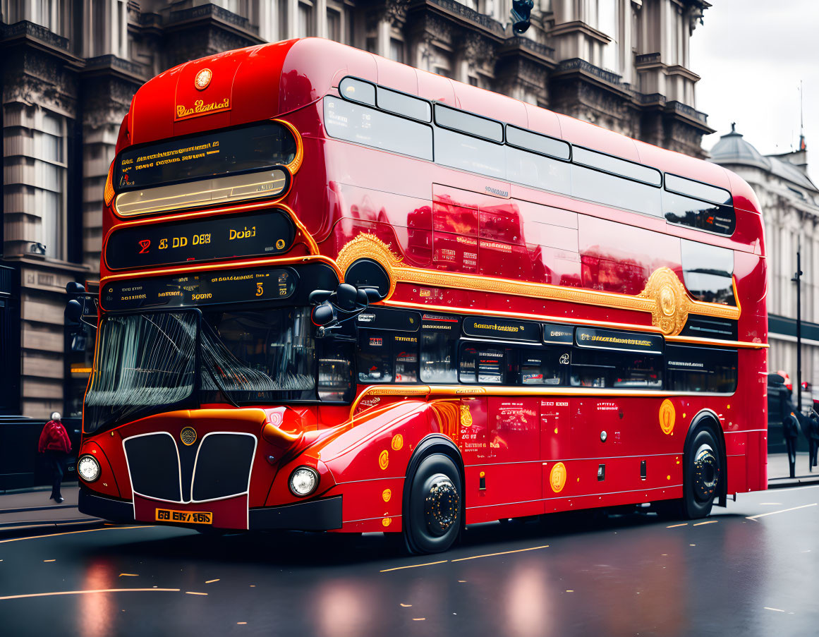 Red Double Decker Bus in London street
