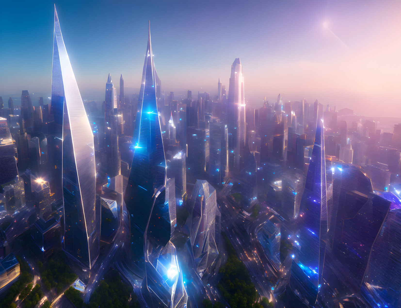 Future crystal skyscrapers