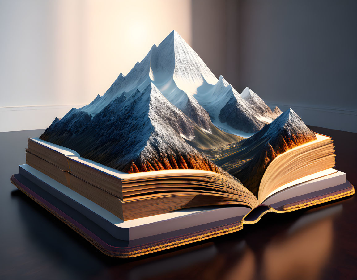 Pop up book on the mountain