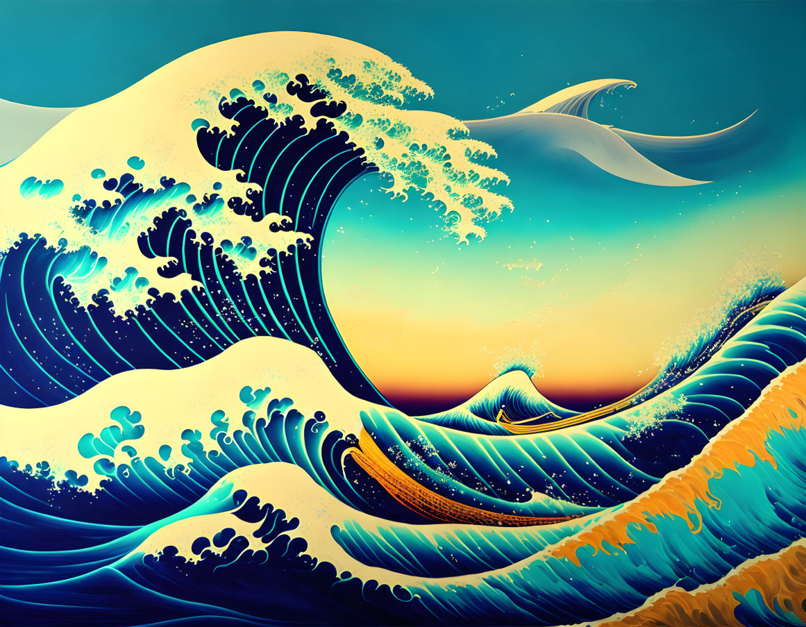 Abstract Expressionism Wave off Kanagawa