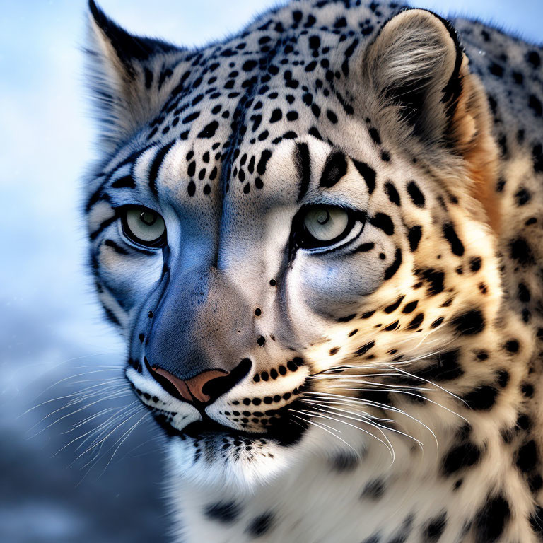 Detailed Jaguar with Striking Blue Eyes and Fur Patterns