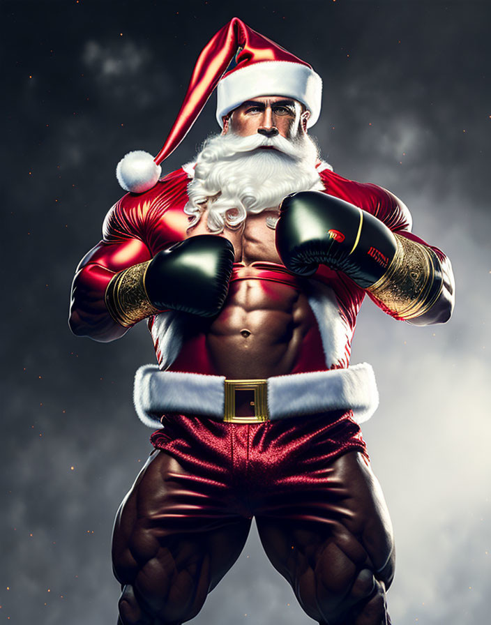 Santa bodybuilder