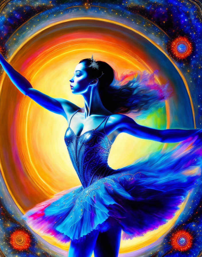 Ballerina dancing across the universe,