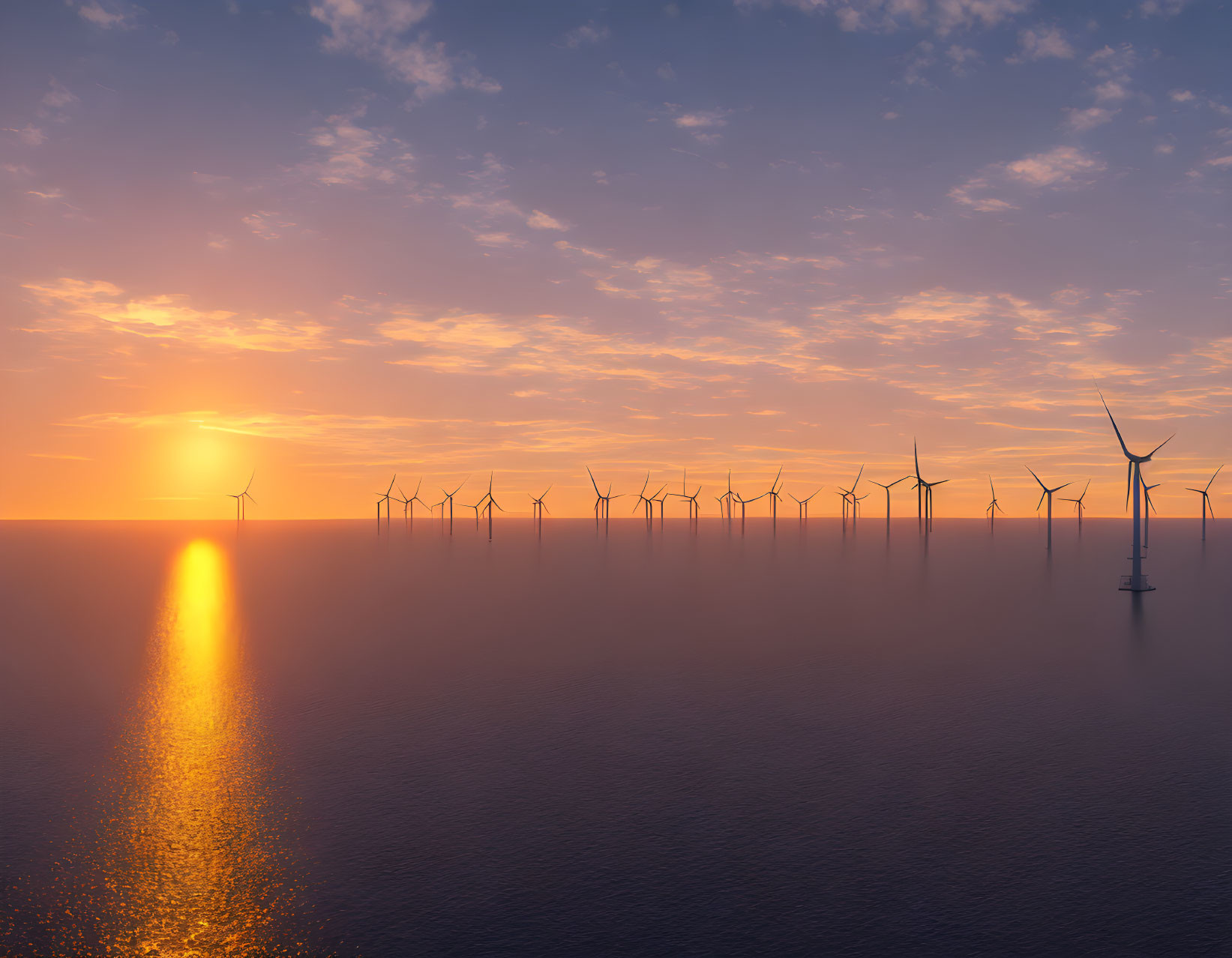 Sunrise on the wind farm