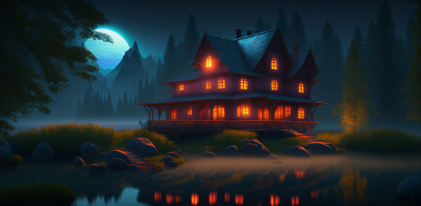 Moonlit Wizardy House