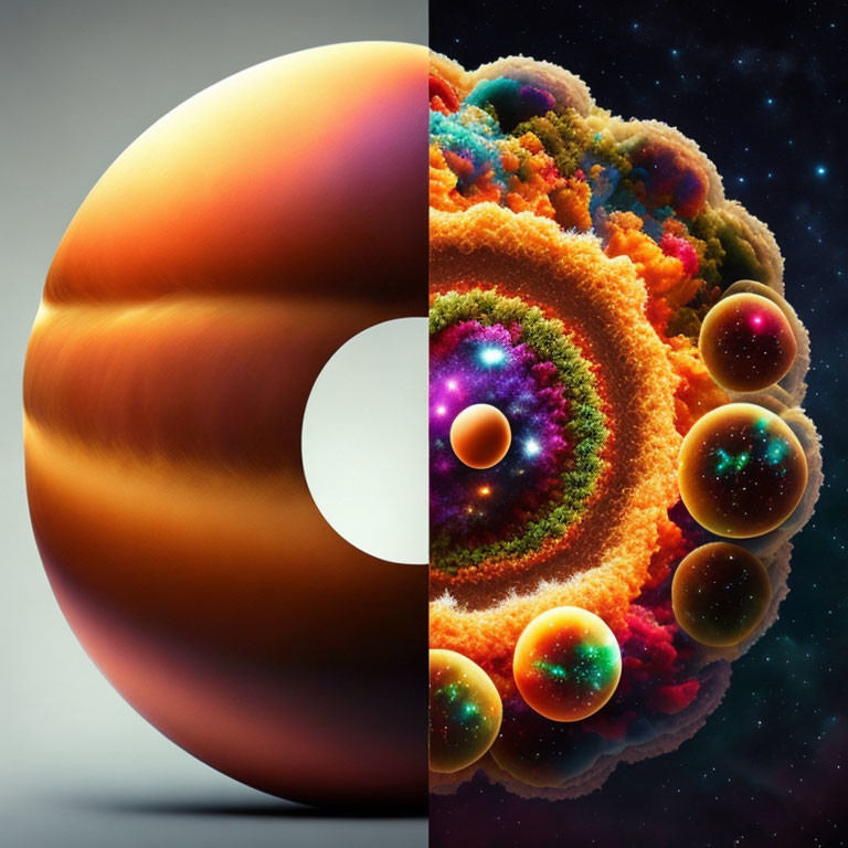 Surreal torus and fractal-like structure in starry space.