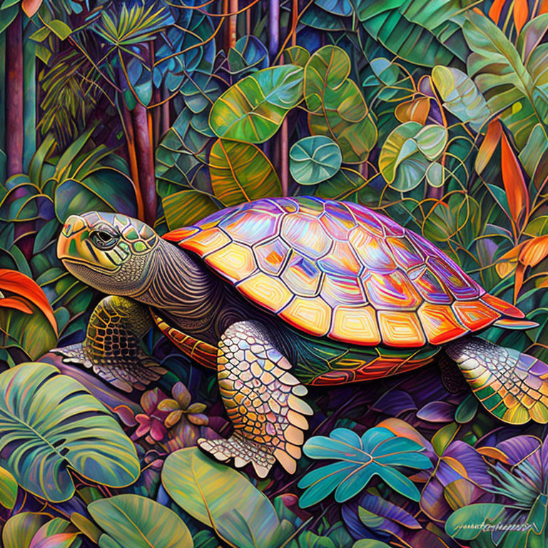 Turtle in the jungle
