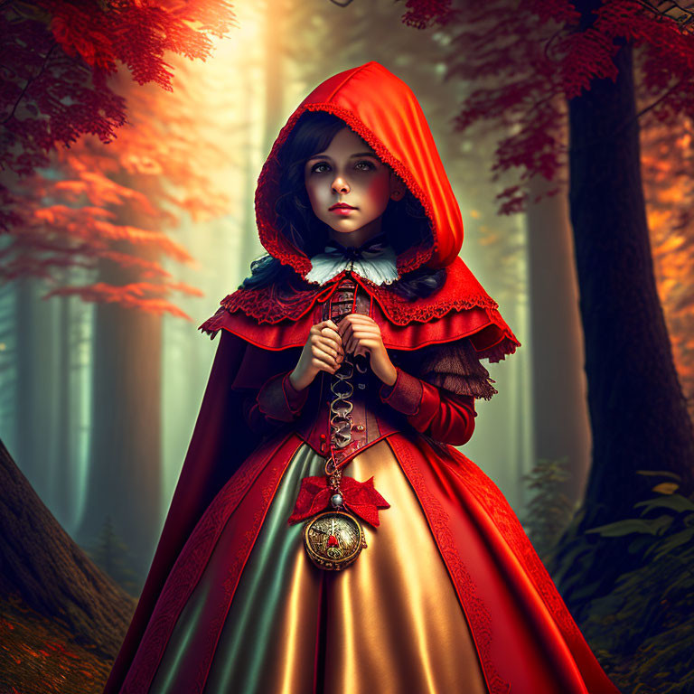  Little Red Riding Hood in steampunk style 