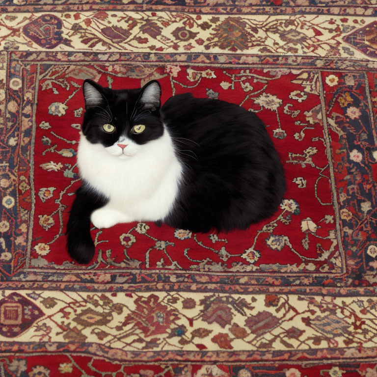 Cat on a Persian rug.