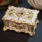 Jeweled Box with Gold Filigree and Gemstone Accents