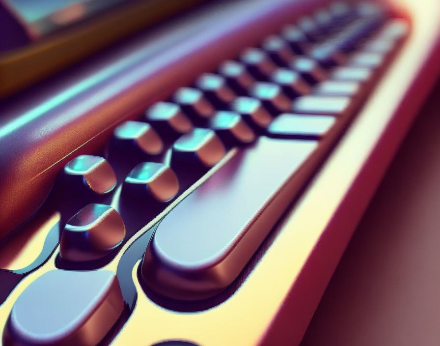 Colorful Stylized Keyboard with Round Keys in Soft Focus