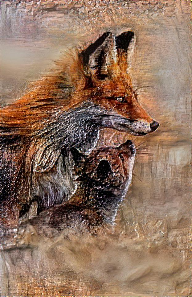 Mother and Child Fox