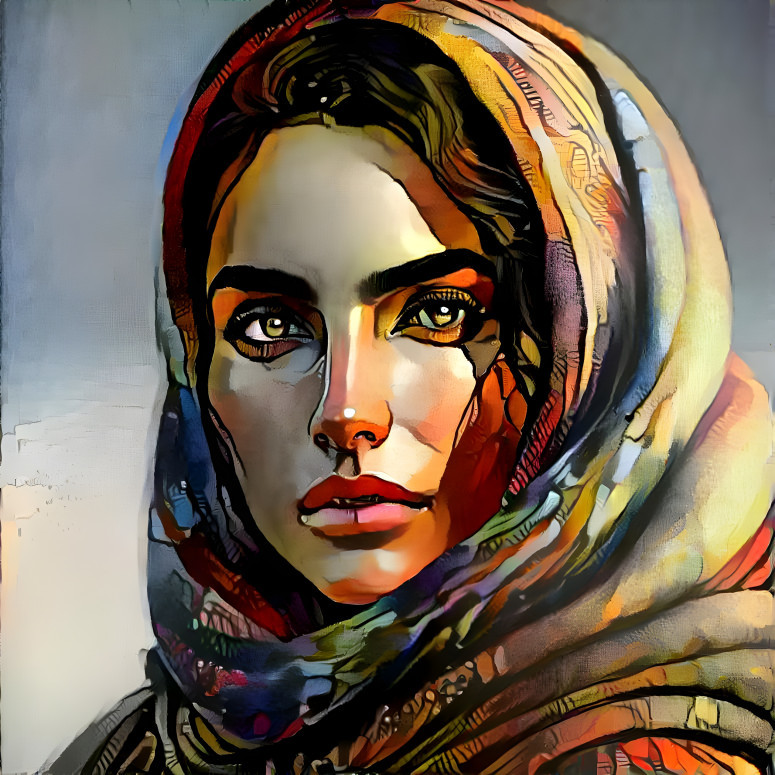 woman with a head scarf