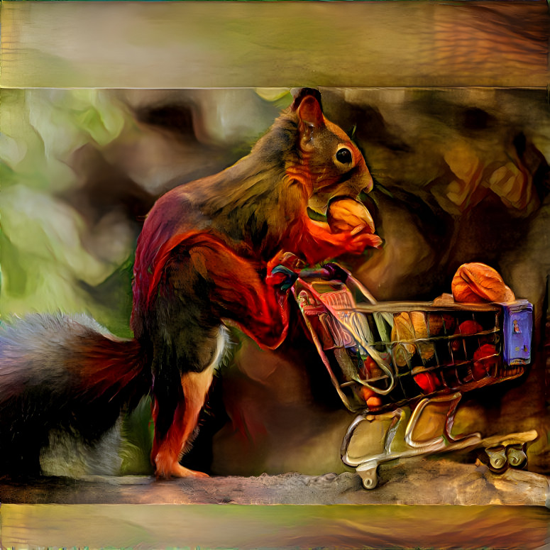 squirrel has done shopping