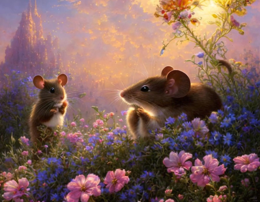 Flower garden of mice