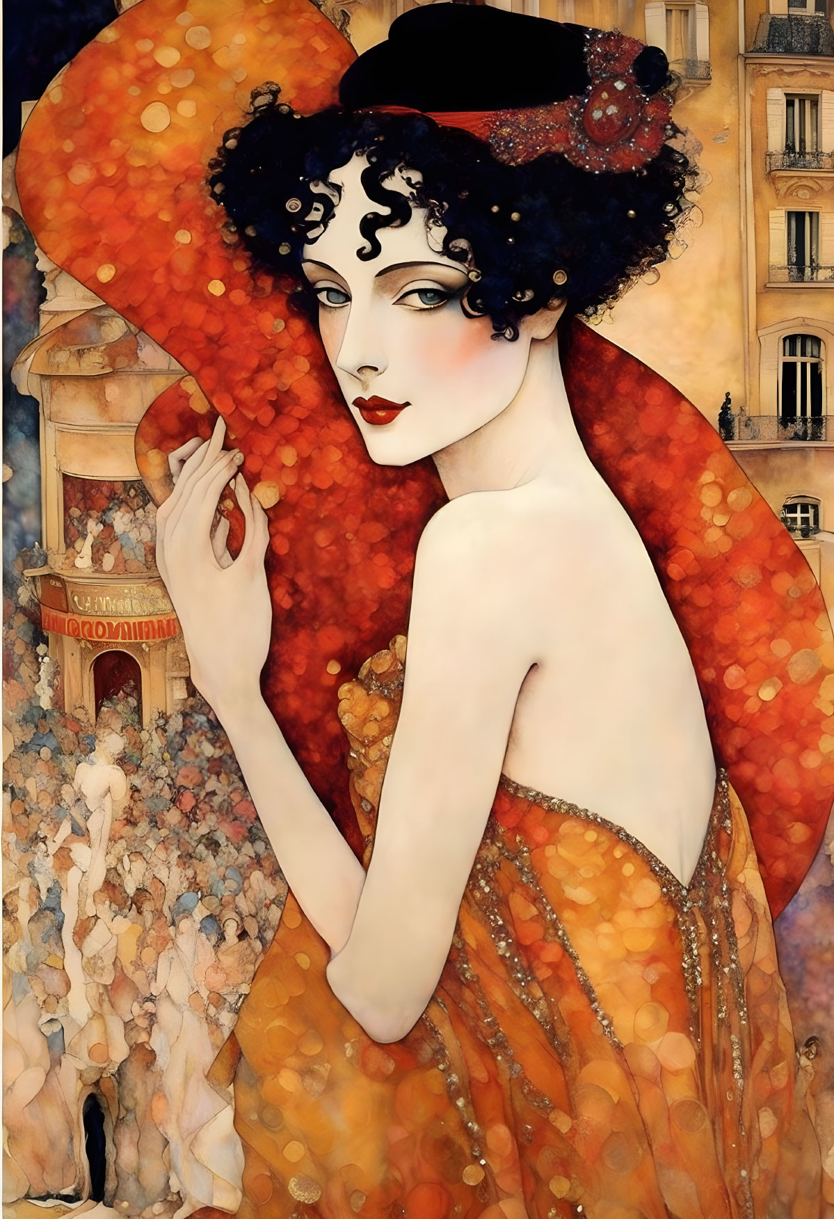 Klimt paint affiche for Moulin Rouge spectacle