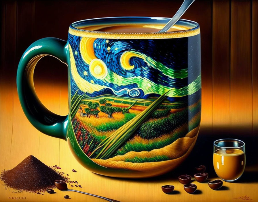 Van Gogh style coffee