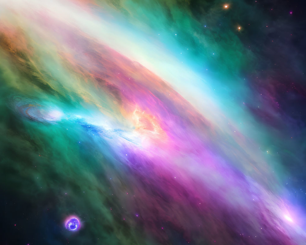Colorful interstellar clouds and bright star formations in a cosmic scene