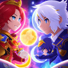 Colorful artwork: two stylized female characters with planet-themed designs and smiling sun in cosmic setting.
