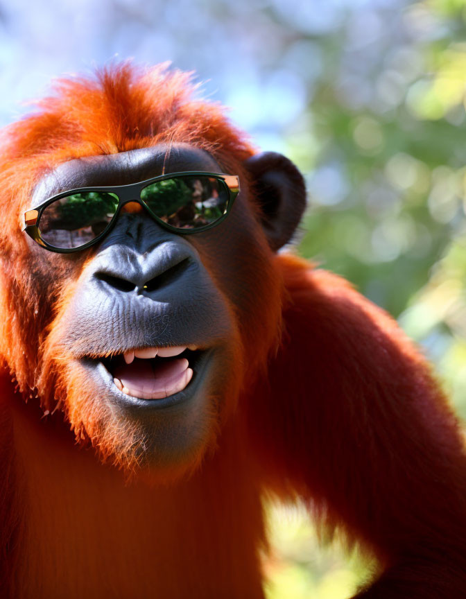 Orang Utan with sunglasses 