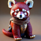 Detailed 3D Illustration of Stylized Red Panda with Anthropomorphic Design
