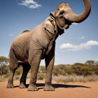 African Elephant Standing in Savannah Landscape