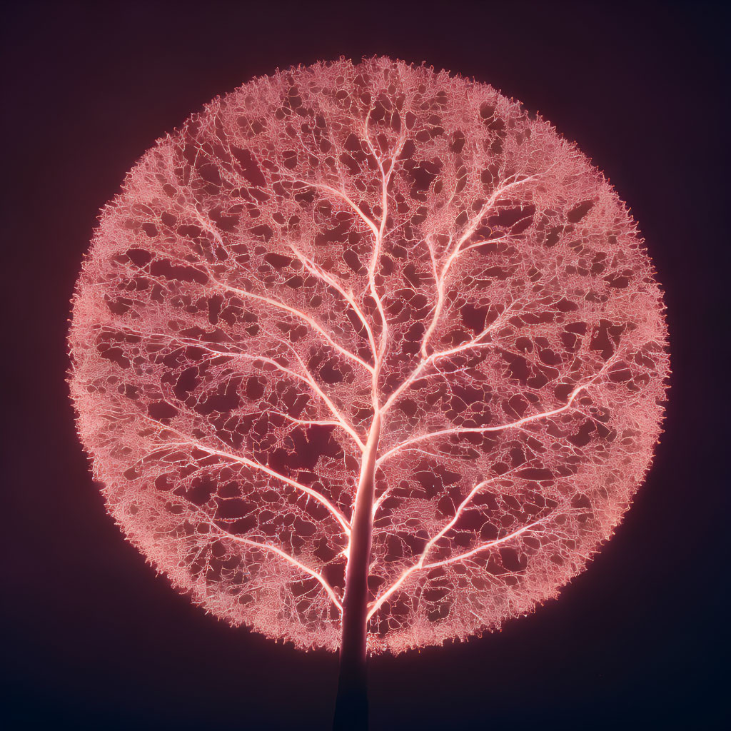 Intricate Tree-Like Sculpture Glowing Warmly