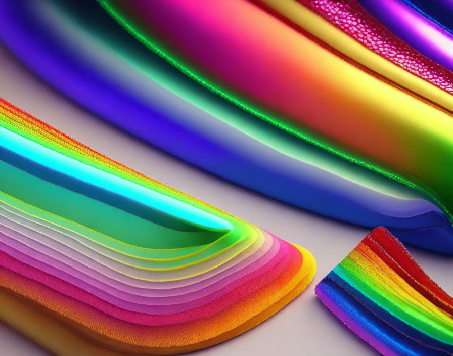Vibrant Rainbow Spectrum Fabrics in Elegant Folds