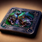 Intricate Dragon Embossed Box with Celtic Knot Frame