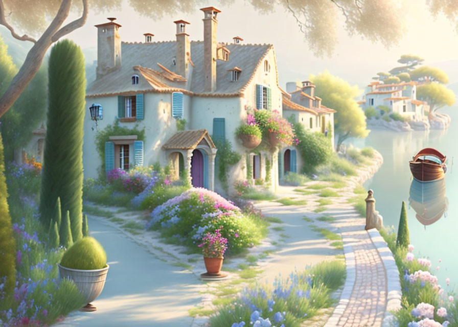 PROVENCE street by a walking path