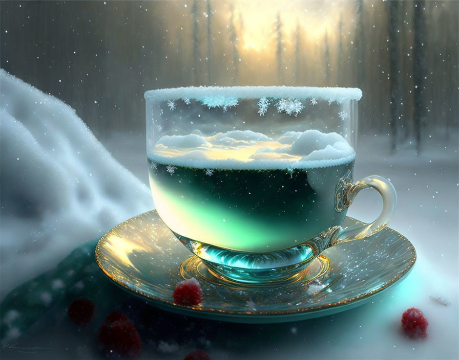 winter tea, bright cup
