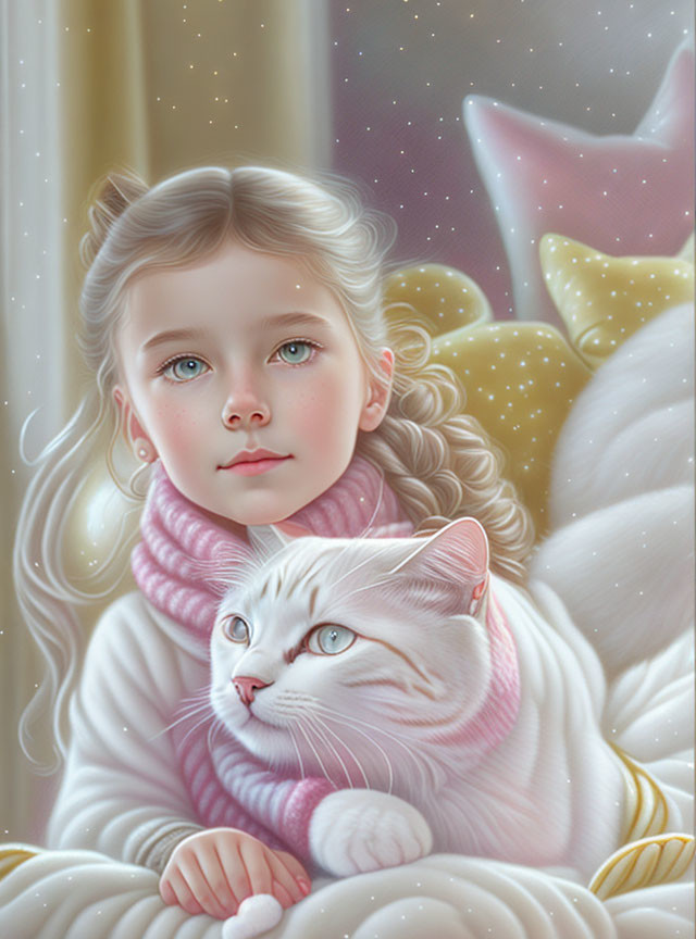 little girl and her greatest cat friend