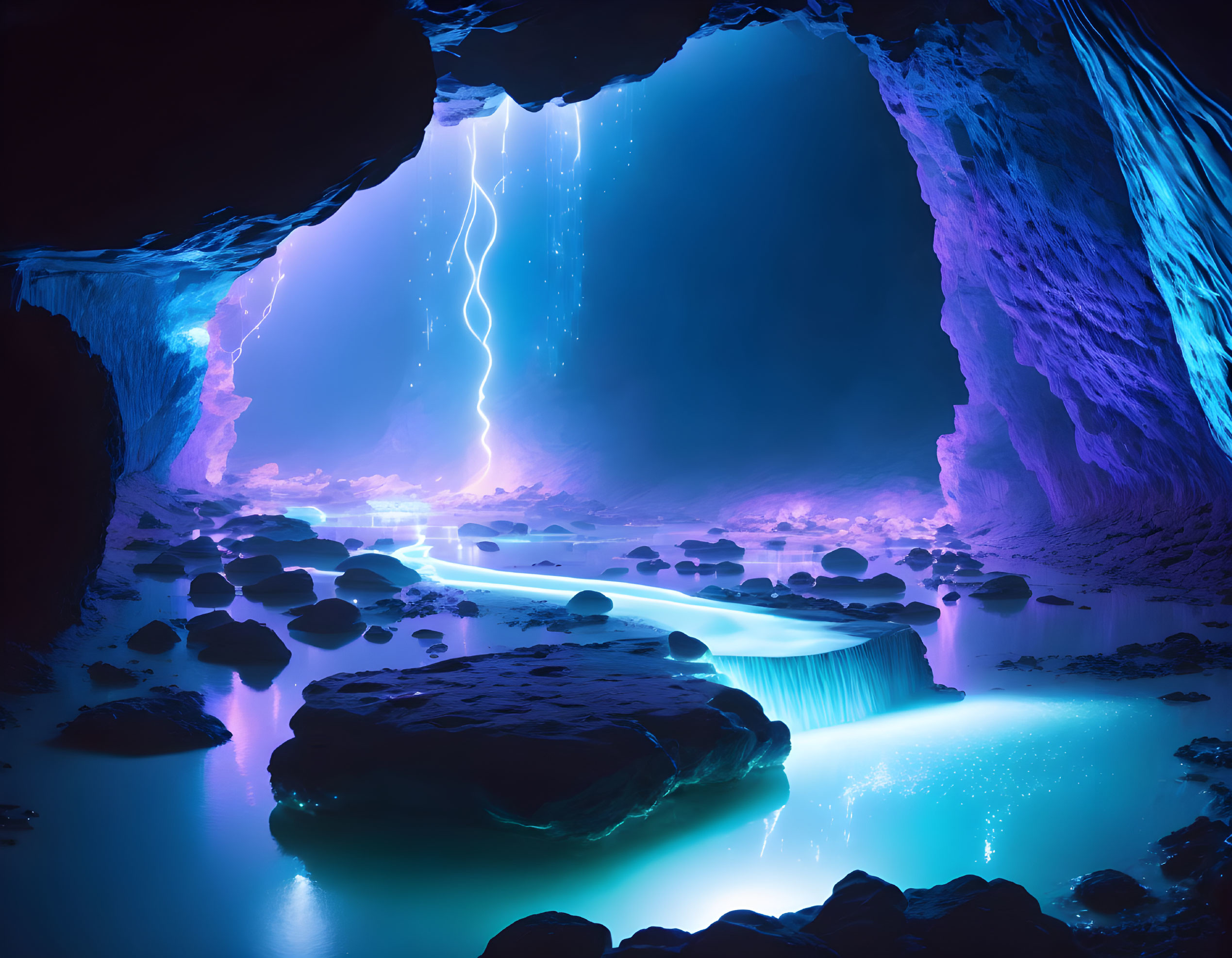 Bioluminescent Cavern