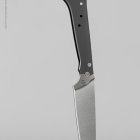 Curved handle modern knife on gray background