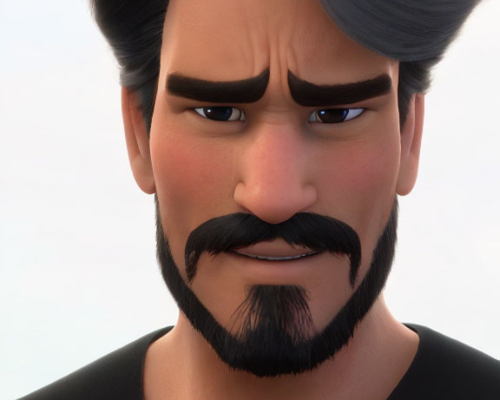 Animated male character with stern expression and distinctive facial features.
