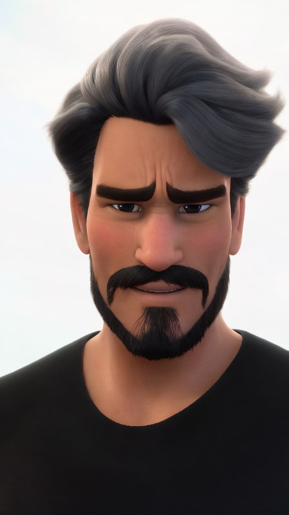 Animated male character with stern expression and distinctive facial features.