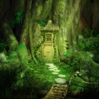 Lush Greenery and Whimsical Treehouses in Enchanted Forest