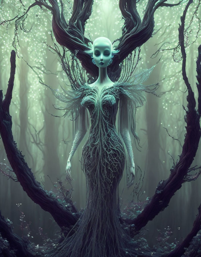 Ethereal Alien: Ghostly Flower Apparition